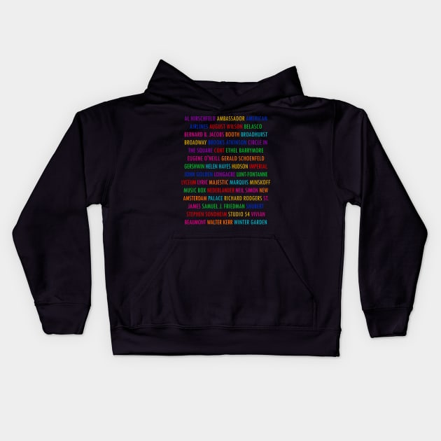 Broadway Theatres Kids Hoodie by byebyesally